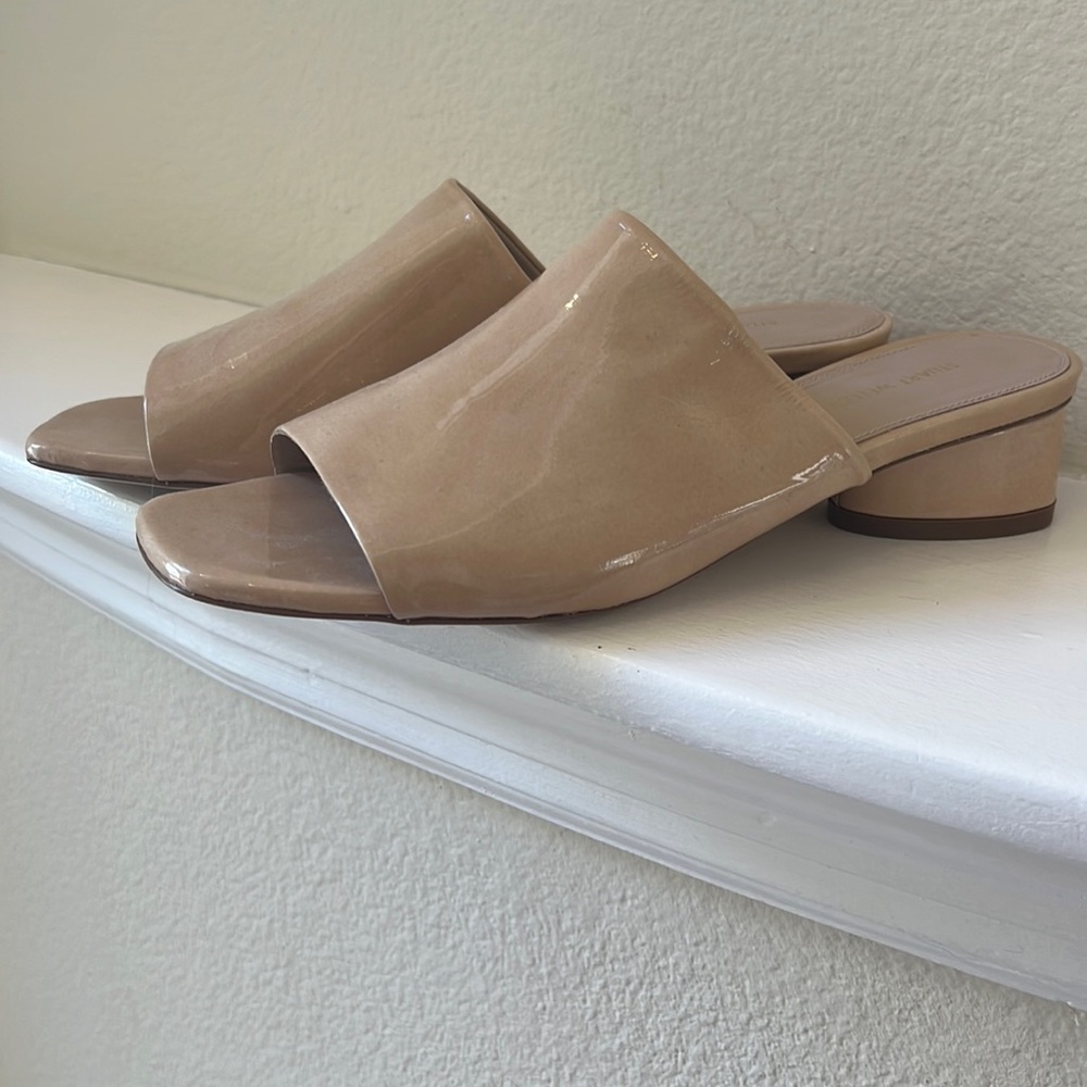 Stuart Weitzman Patent Leather Slides